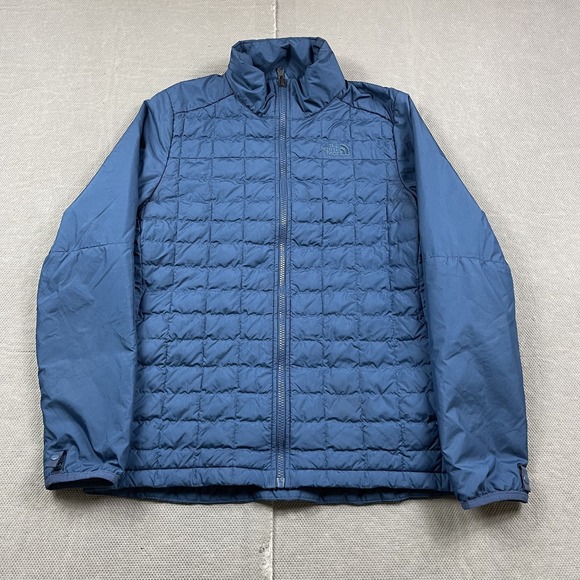 North Face Jacket Womens Medium Blue Thermoball Eco Quilted Insulated Outdoor - Picture 1 of 16